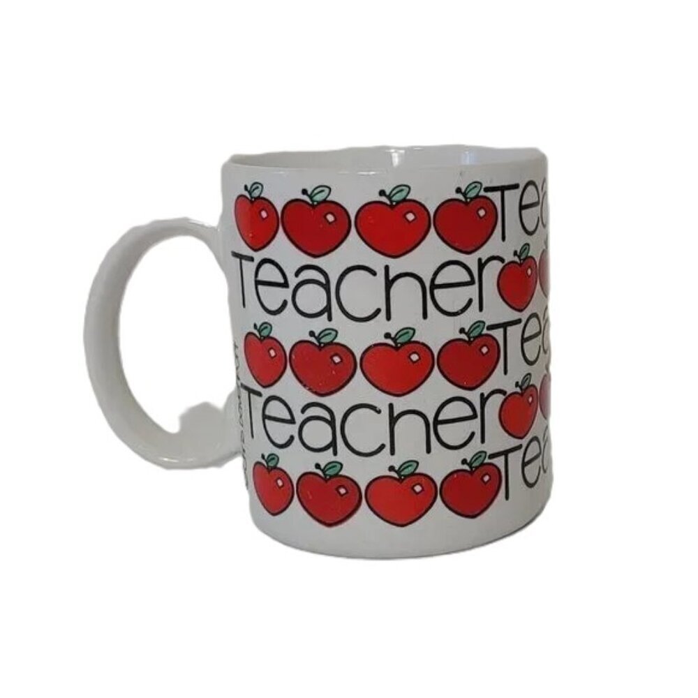 Vintage Mug Teacher‎ Apple Novelty Academia Coffee 80's Collegiate Gift